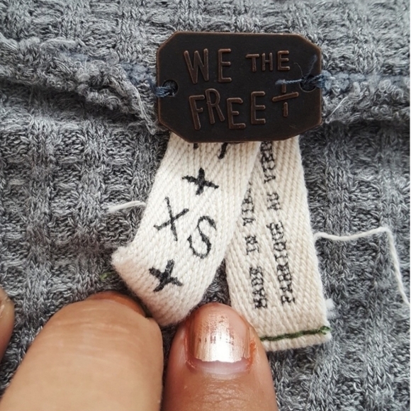 Free People Laguna waffle knit long sleeve top grey - Picture 5 of 8